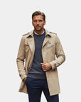 Montclair Tailored Water-Repellent Trench Coat - Beige
