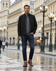 Milan Structured Everyday Suede-Look Jacket - Black