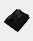 Chamberlain Wool Quarter Zip Polo - Black
