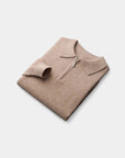 Chamberlain Wool Quarter Zip Polo - Sand