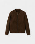 Milan Structured Everyday Suede-Look Jacket - Brown
