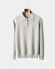 Chamberlain Wool Quarter Zip Polo - Gray