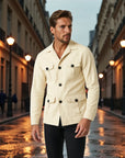 Heritage Linen-Blend Hunting Short Coat - Beige