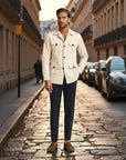 Heritage Linen-Blend Hunting Short Coat - White