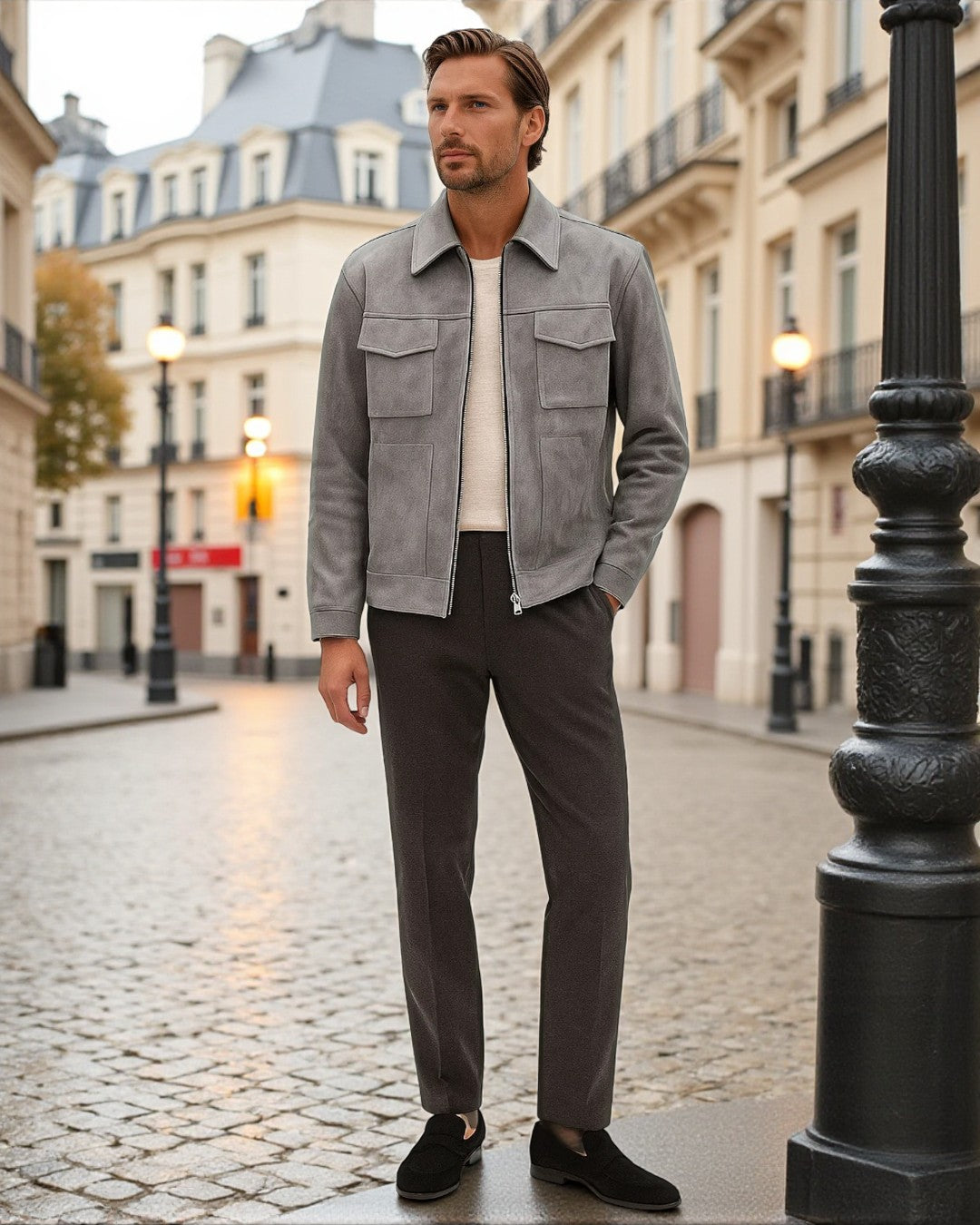 Renard Structured Zip Utility Jacket - Gray