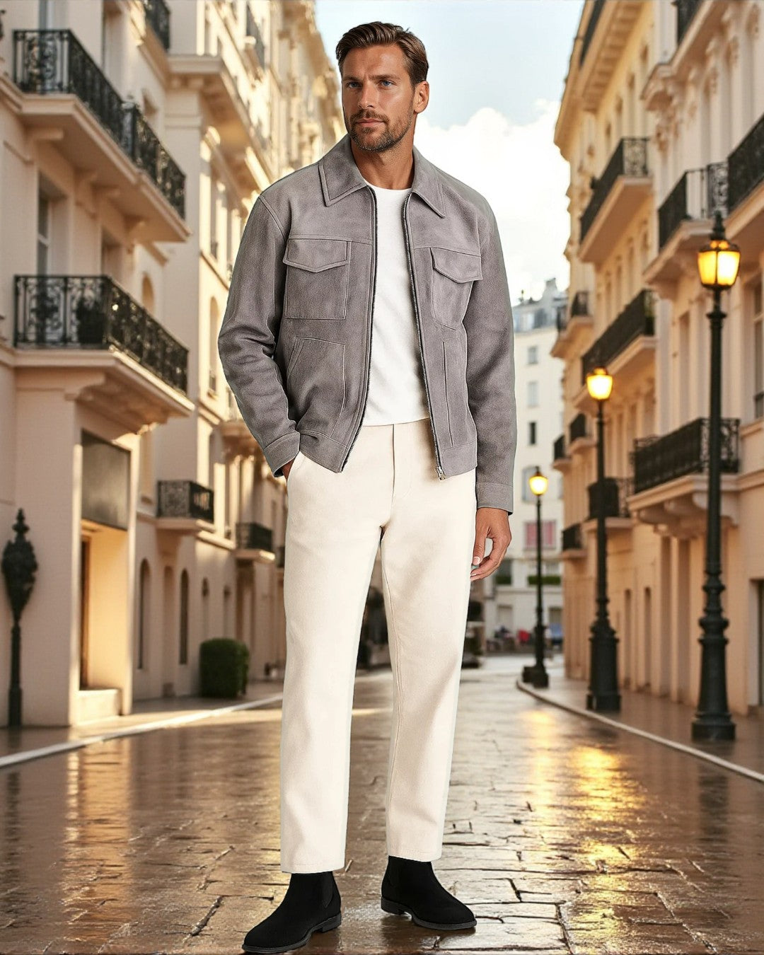 Renard Structured Zip Utility Jacket - Gray