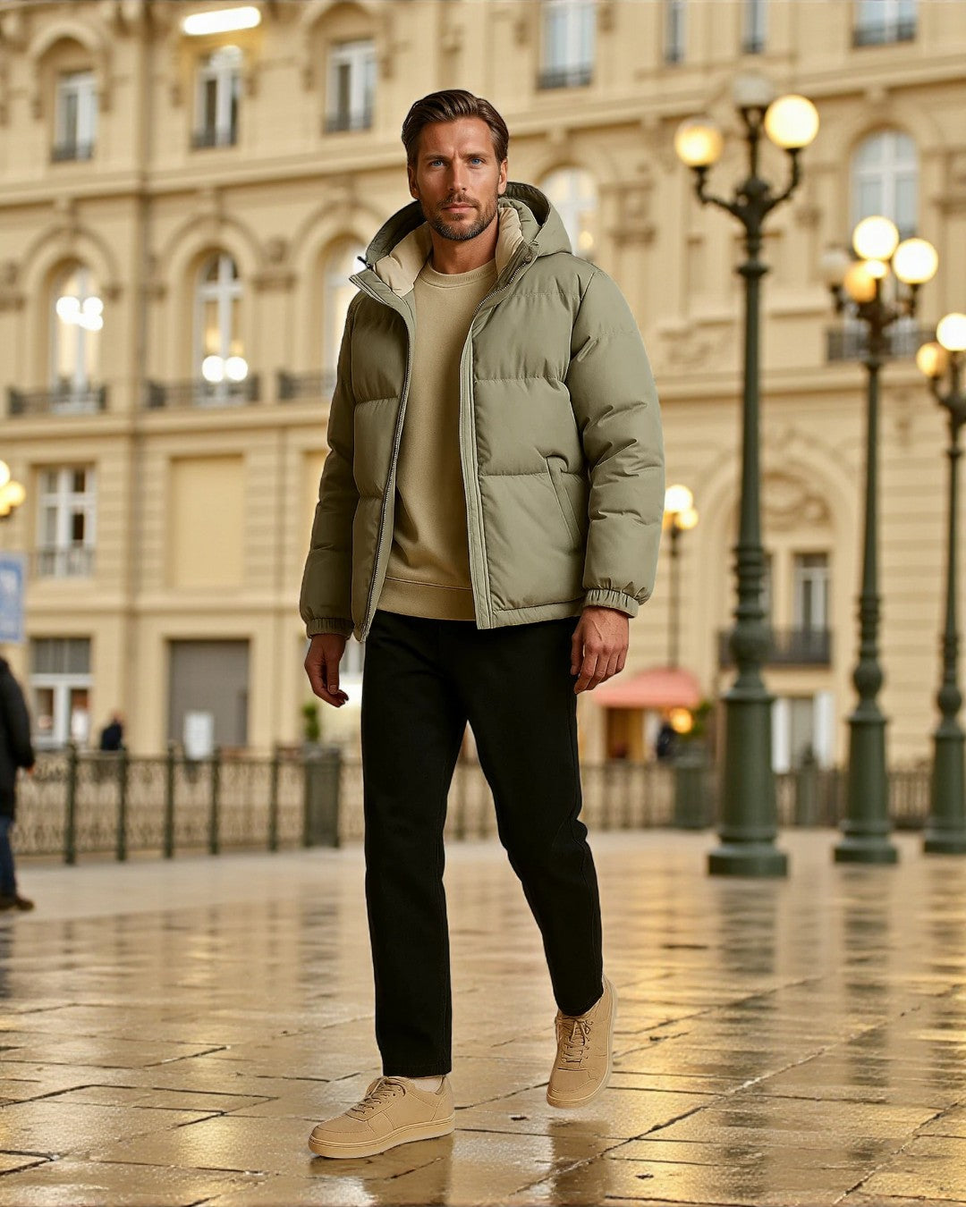 Milan Modern Polyester Everyday Puffer Jacket - Green