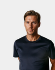 Mercerized Cotton T-Shirt – Dark Blue