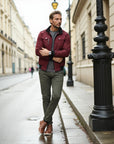 Renard Lightweight Bomber Jacket with High Collar - Red