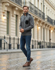 Renard Half-Zip Shoulder Detail Sweater - Gray
