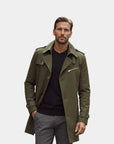 Montclair Tailored Water-Repellent Trench Coat - Green