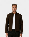 Milan Structured Everyday Suede-Look Jacket - Brown