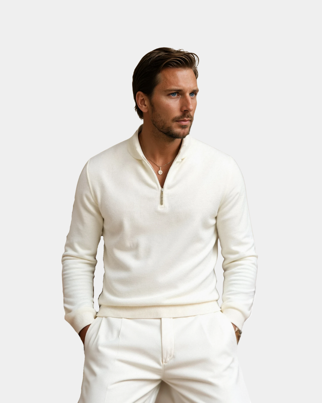 Jersey de punto clásico Old Money Blanco – Célvare