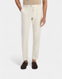 Riviera Linen & Cotton Tailored Trousers - White