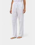 Monaco Cotton Spandex Drawstring Trousers - White