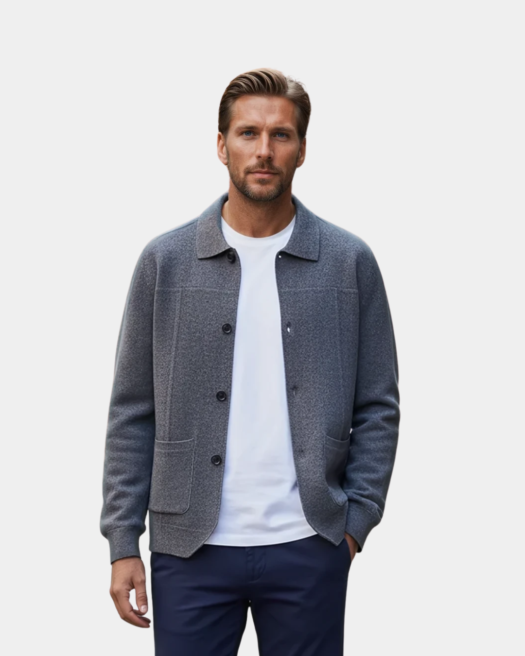 Montréal Wool Overshirt Jacket - Gray