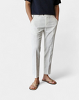 Tailored Comfort Linen Summer Trouser - White
