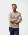 Luciénte Cable-Knit Wool Crewneck Sweater - Beige