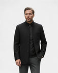 Tremblay Wool-Blend Tailored Blazer Jacket - Black