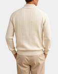 Old Money Retro Solid Knit Sweater - Beige