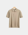 Vanton Premium Mesh Zip Polo Shirt - Beige