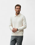 Chamberlain Wool Quarter Zip Polo - White