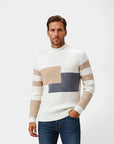 Mason Colorblock Relaxed Fit Sweater - White