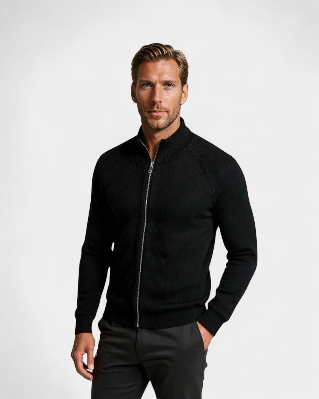 Santorini Zipper Vest Jacket - Black