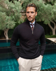 Old Money Classic Knitwear Pullover - Black