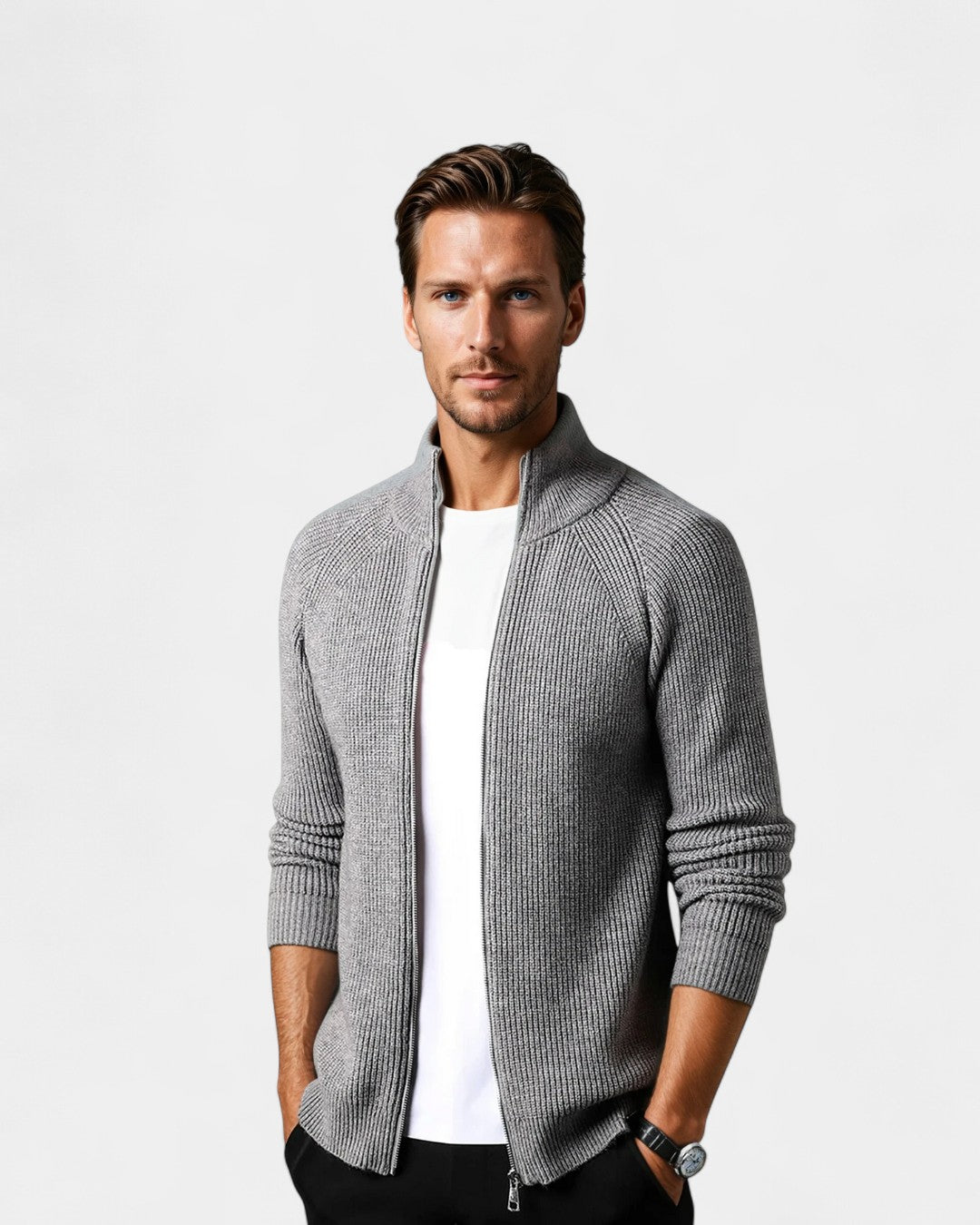 Santorini Zipper Vest Jacket - Gray