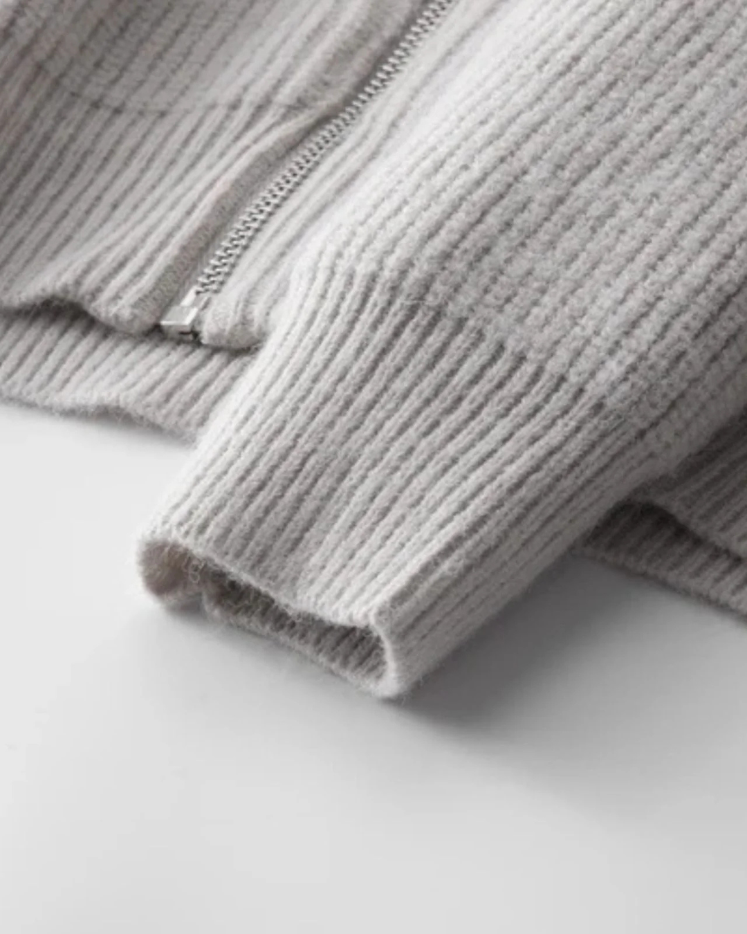 Santorini Zipper Vest Jacket - Milk White