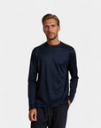 Mercerised Slim Fit Longsleeve Tee - Navy