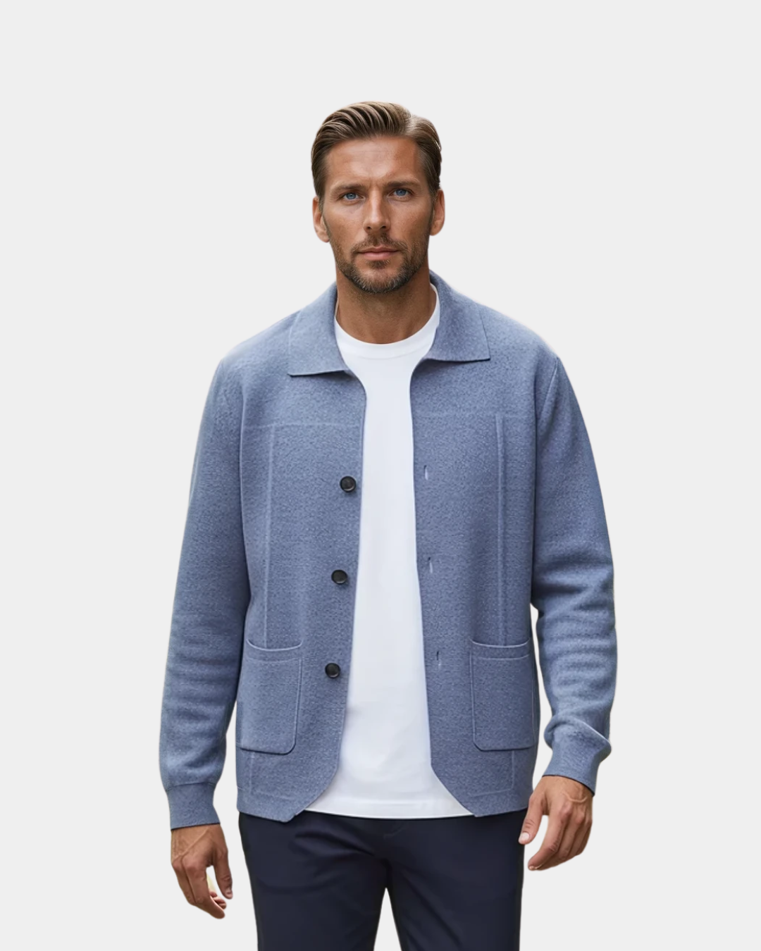Montréal Wool Overshirt Jacket - Blue