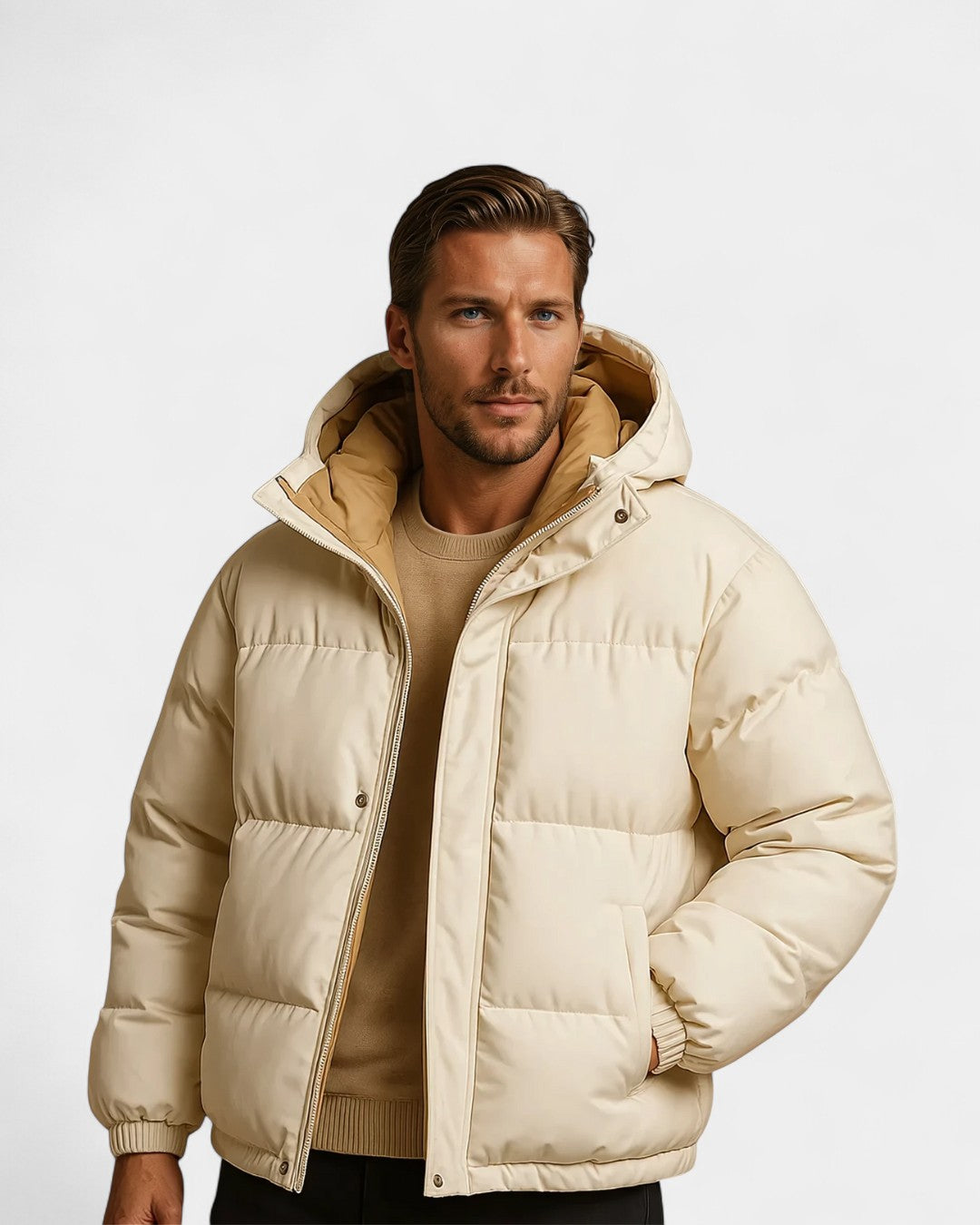 Milan Modern Polyester Everyday Puffer Jacket - White