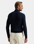 Men’s Premium O-Neck Ribbed Pullover - Navy