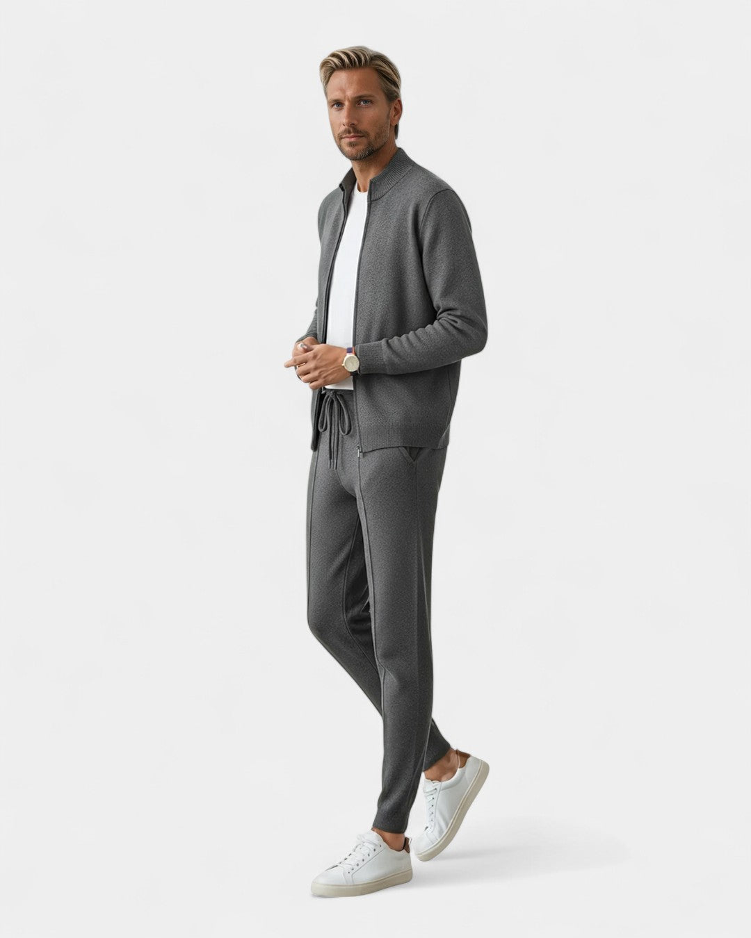 Oslo Merino Wool Lounge Set Gray – Célvare - Main Image