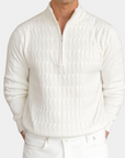 Quiet Luxury Cable Quarter-Zip Sweater