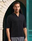 Crochet Texture Relaxed Fit Polo