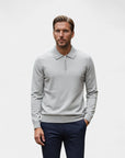 Chamberlain Wool Quarter Zip Polo - Gray