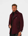 Montreux Wool-Blend Charcoal Insulated Parka - Red