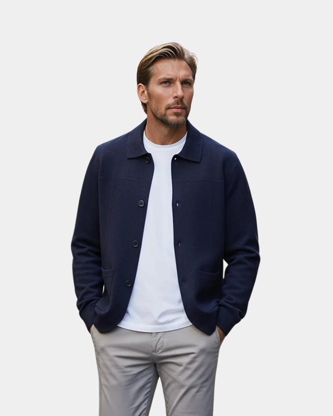 Montréal Wool Overshirt Jacket - Navy