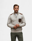 Renard Half-Zip Shoulder Detail Sweater - Beige
