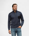 Renard Half-Zip Shoulder Detail Sweater - Blue
