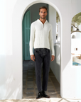 The Old Money Quarter Zip Knit - White