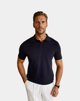 V-Collar Essential Polo Shirt - Black