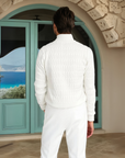 Quiet Luxury Cable Quarter-Zip Sweater