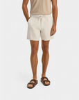 Old Money Natural Linen Drawstring Shorts - White