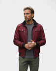 Renard Lightweight Bomber Jacket with High Collar - Red