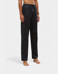 Monaco Cotton Spandex Drawstring Trousers - Black