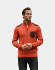 Renard Half-Zip Shoulder Detail Sweater - Orange